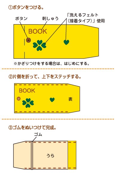 フェルトブックカバーの作り方